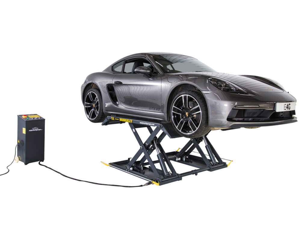 E4G MR10TD Portable Mid-Rise Scissor Lift – 3 Ton, 1ph Dark Grey